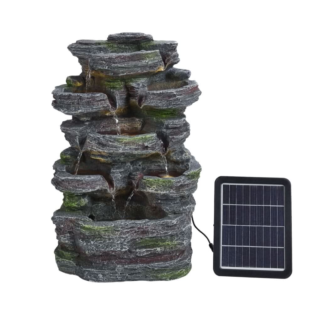 Faux Rock Garden Fountain with Lights