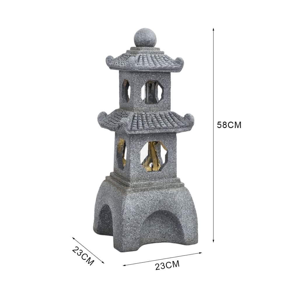 Pagoda Solar Garden Fountain with LED Lights