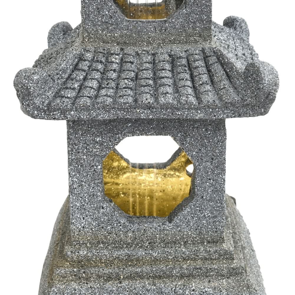Pagoda Solar Garden Fountain with LED Lights