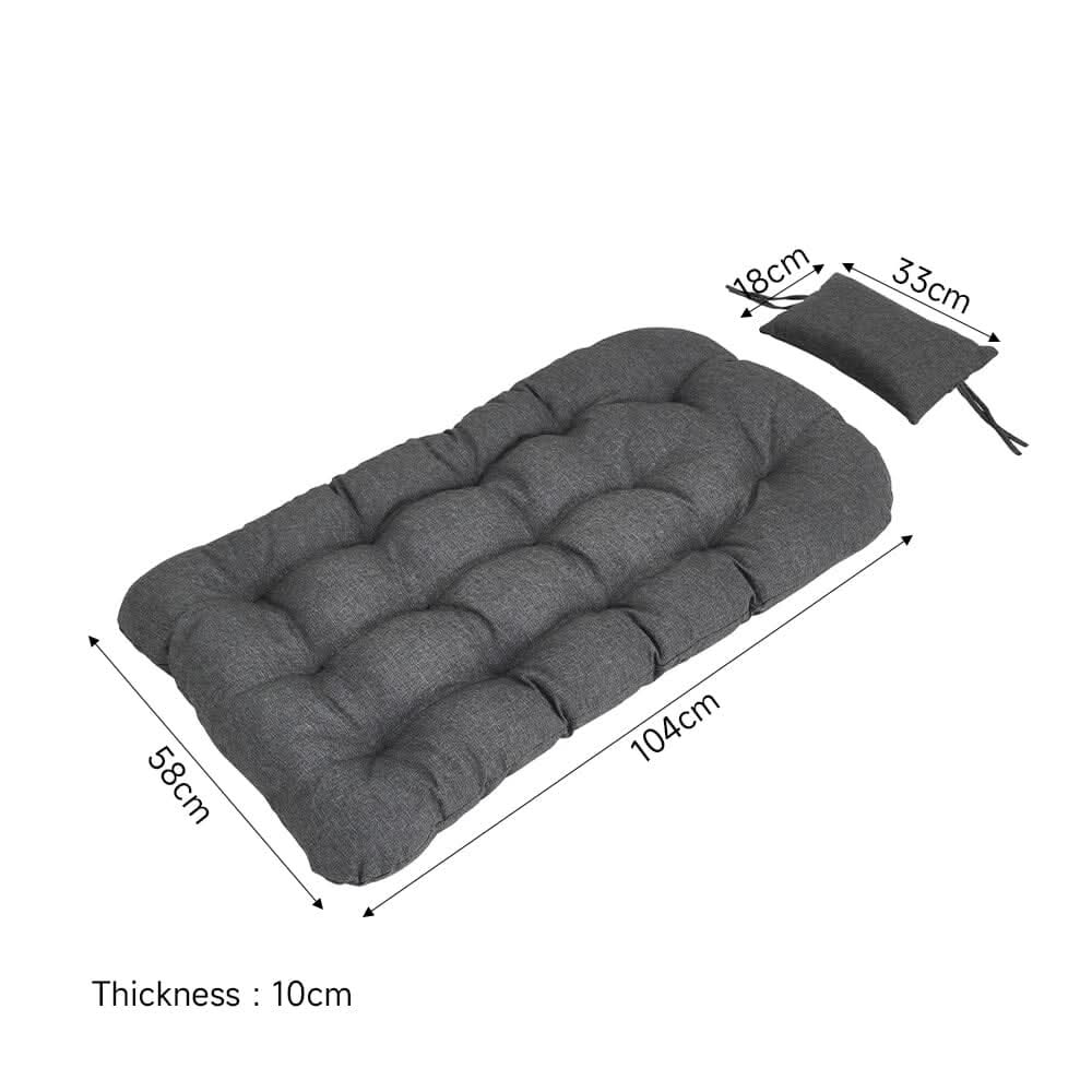 Black Rattan Patio Swing Chairs with Stand and Cushion