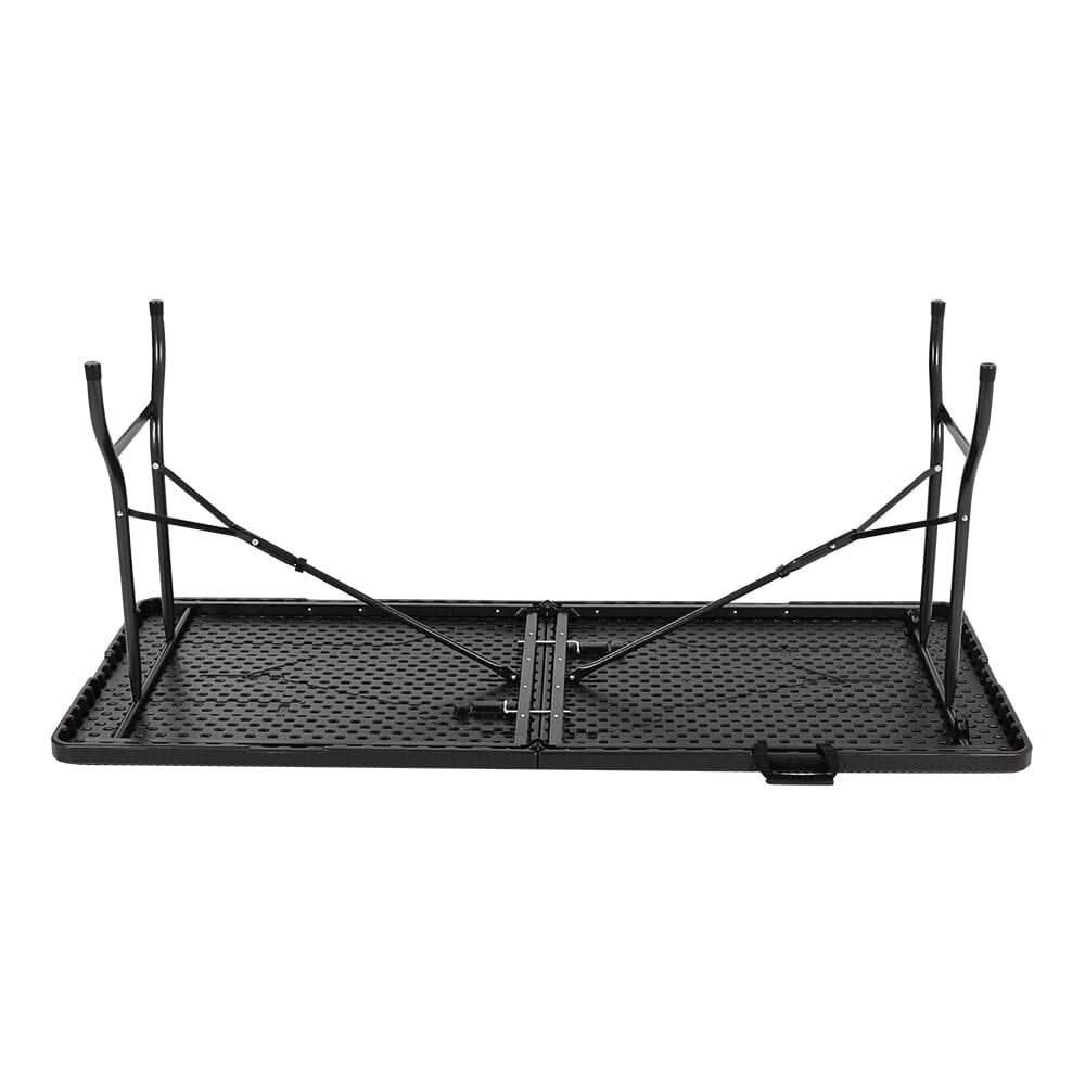 178cm L Folding Table Portable Outdoor Black Rattan Plastic Folding Table