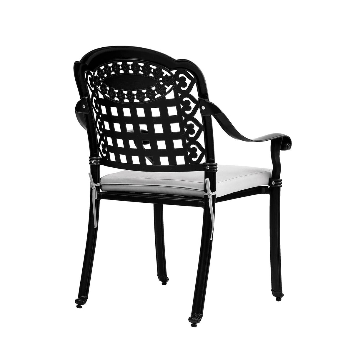 Set of 2 Outdoor Dining Chairs with Cushions Cast Aluminium