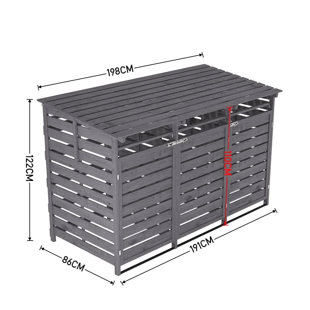 4ft/ 6ft Outdoor Trash Can Storage Shed Spruce Wood