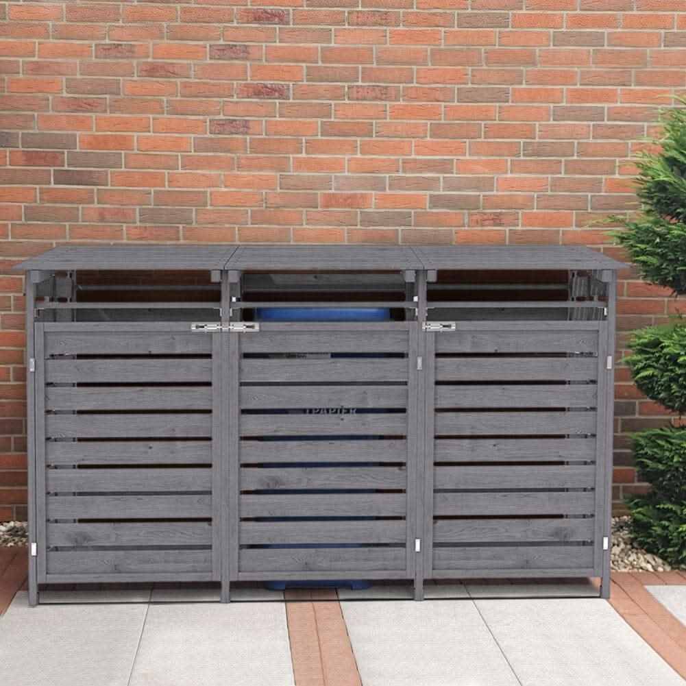 4ft/ 6ft Outdoor Trash Can Storage Shed Spruce Wood