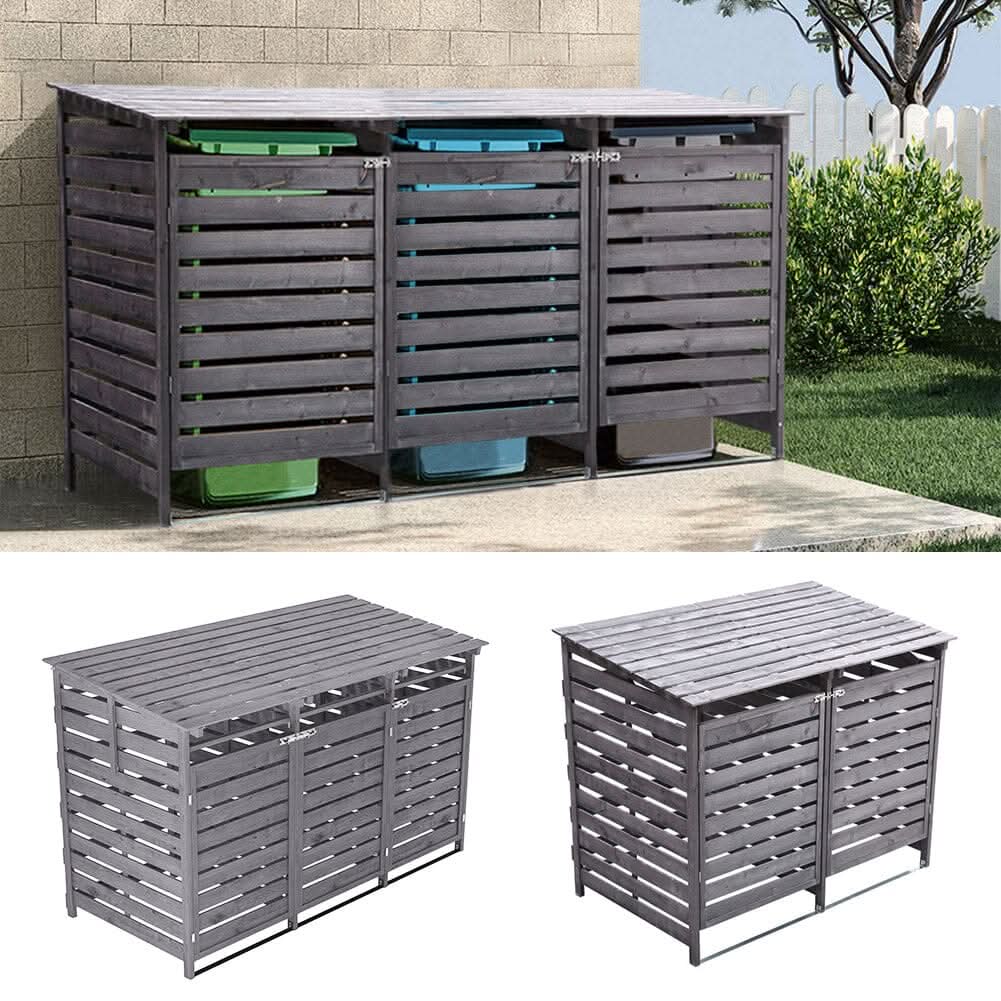 4ft/ 6ft Outdoor Trash Can Storage Shed Spruce Wood