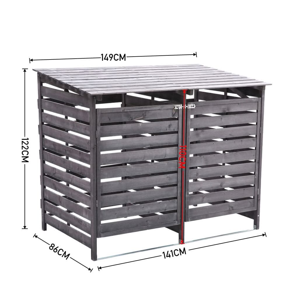 4ft/ 6ft Outdoor Trash Can Storage Shed Spruce Wood