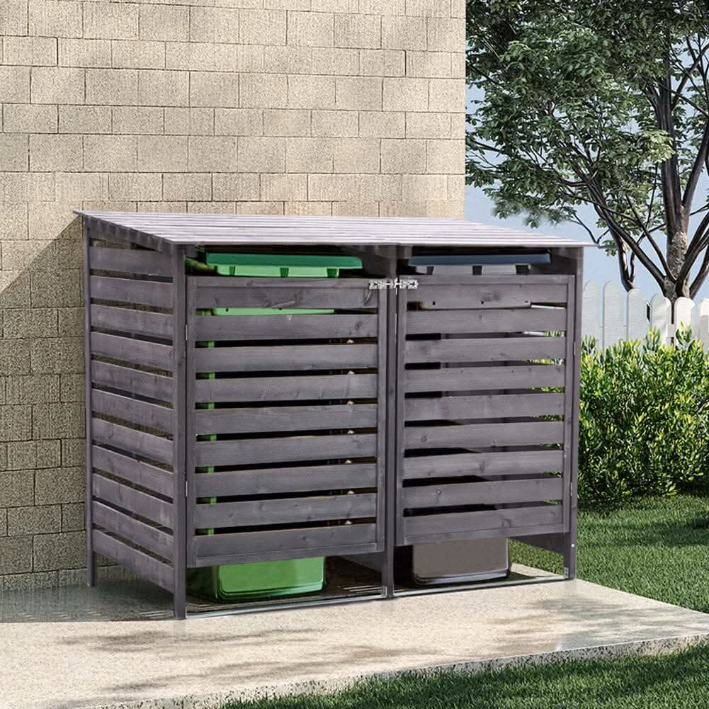 4ft/ 6ft Outdoor Trash Can Storage Shed Spruce Wood