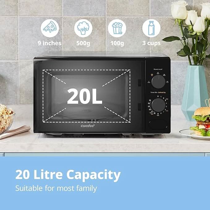 700W 20L Countertop Microwave Oven with Dual Knob