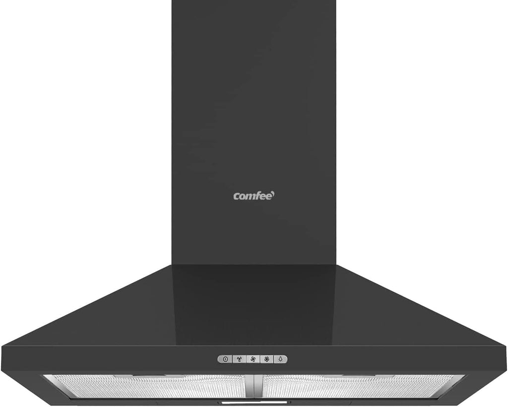 Black 60CM/ 90CM Wall-mounted 3-Speed Chimney Range Hood Cooker Extractor