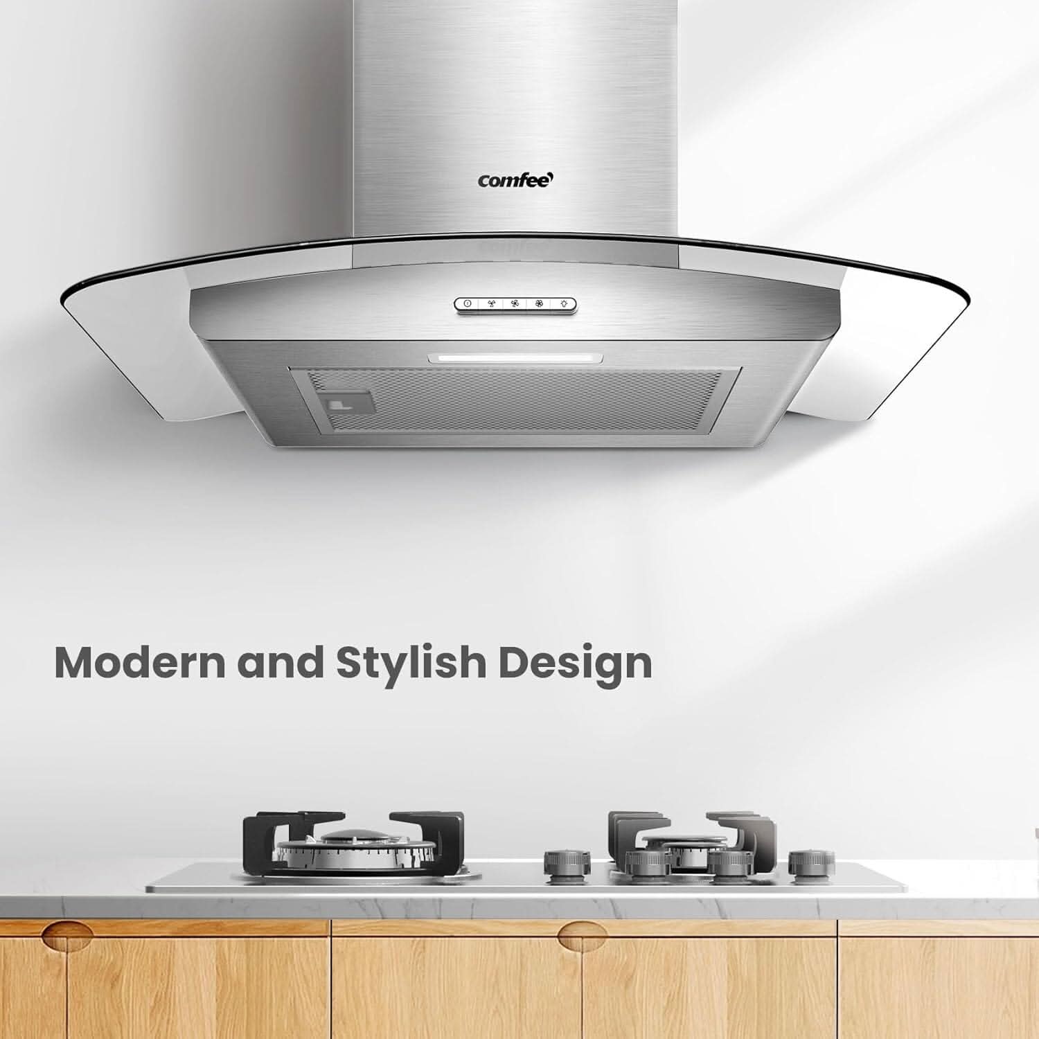 60cm Chimney Cooker Range Hood Kitchen Extractor with 3-Speed Modes