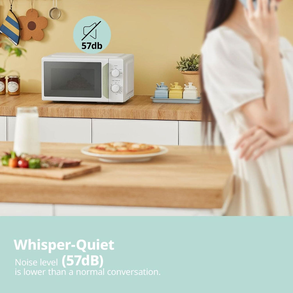 700W White 19L 5-level Power Kitchen Manual Microwave Oven with Timer