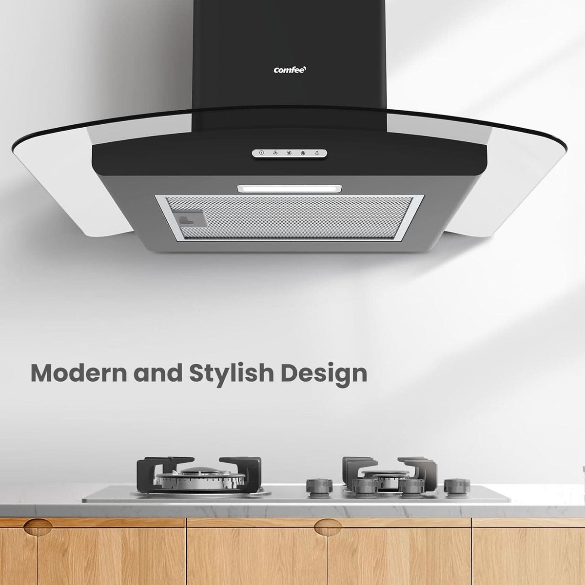 60cm Chimney Cooker Range Hood Kitchen Extractor with 3-Speed Modes