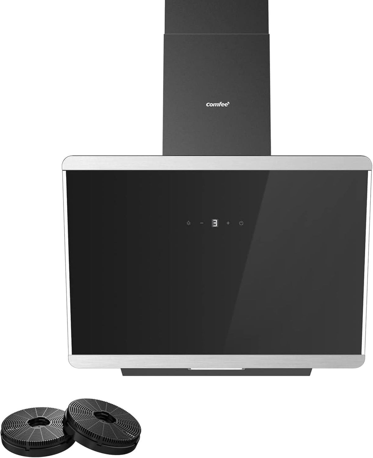 60CM Wall-mounted 3-Speed Angled Range Hood with Touch Screen