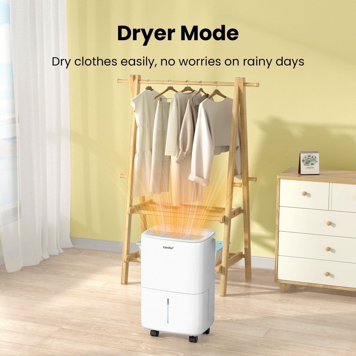COMFEE' Aqua Dry 12L/DAY Dehumidifier for Home with 2.5L Water Tank