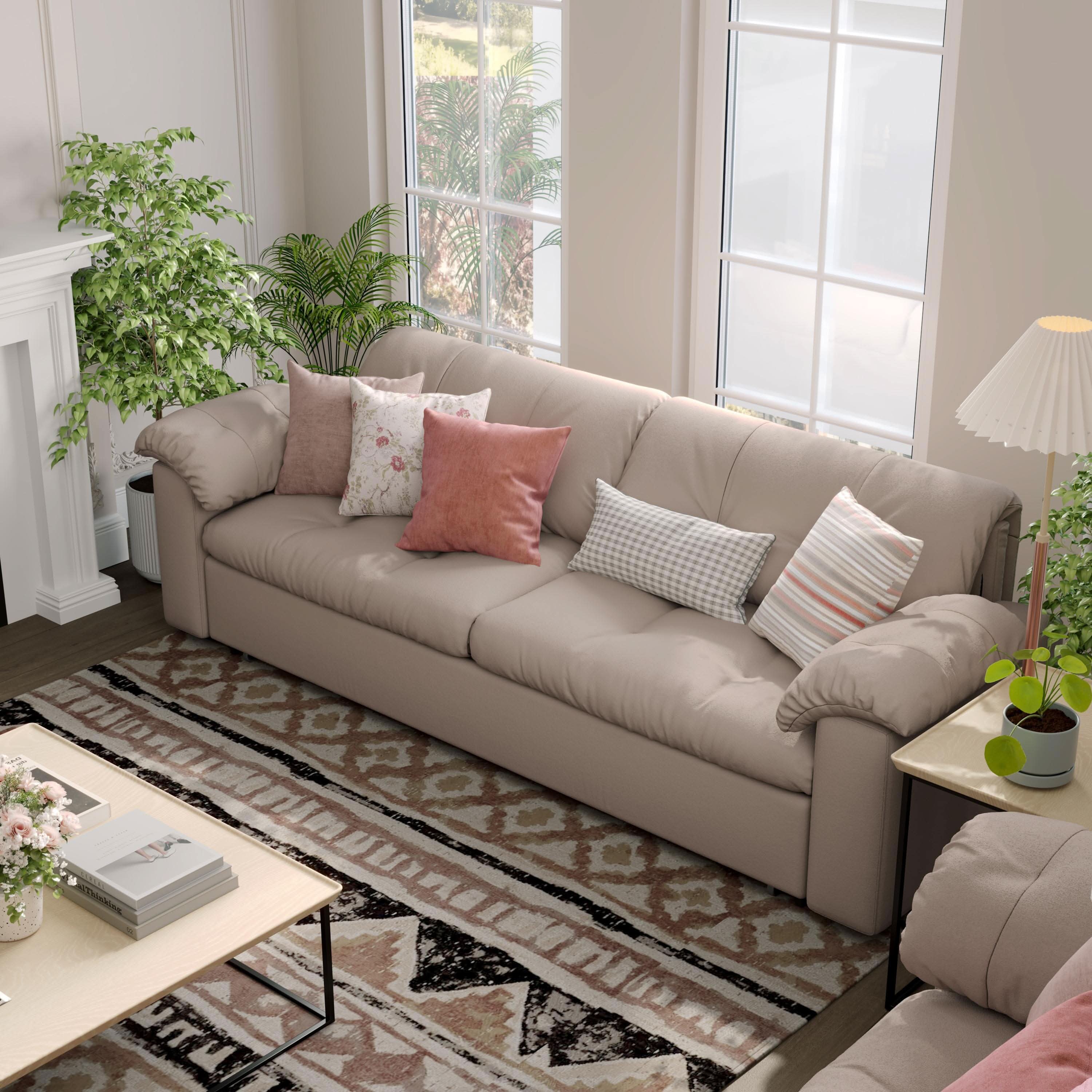 Cottonfy Multifunctional Sleeper 3 Seater Sofa Bed with Storage Space