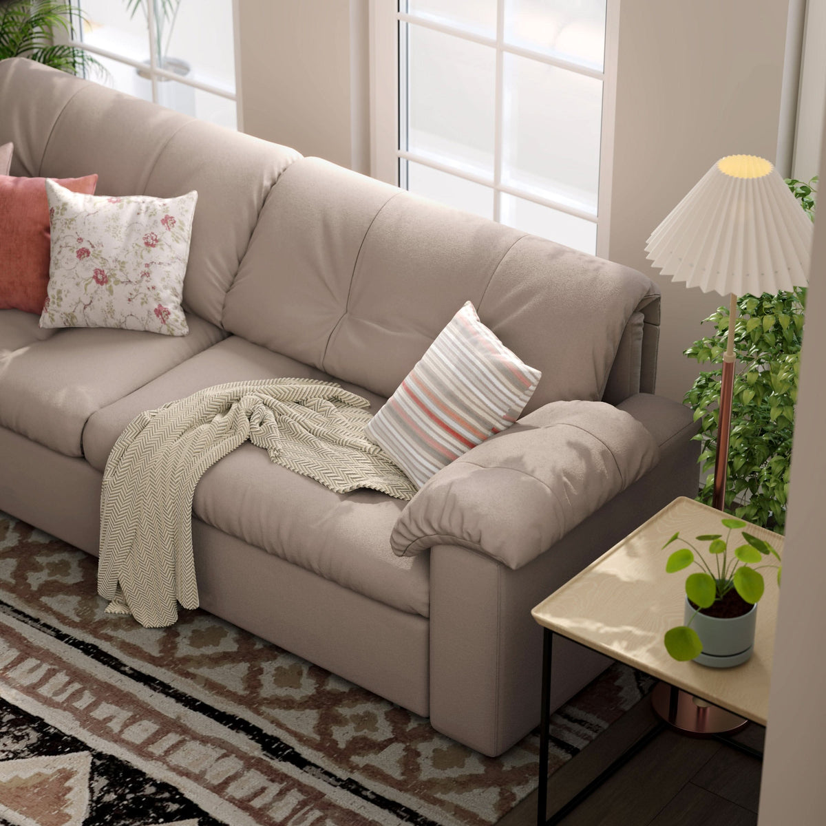 Cottonfy Multifunctional Sleeper 3 Seater Sofa Bed with Storage Space