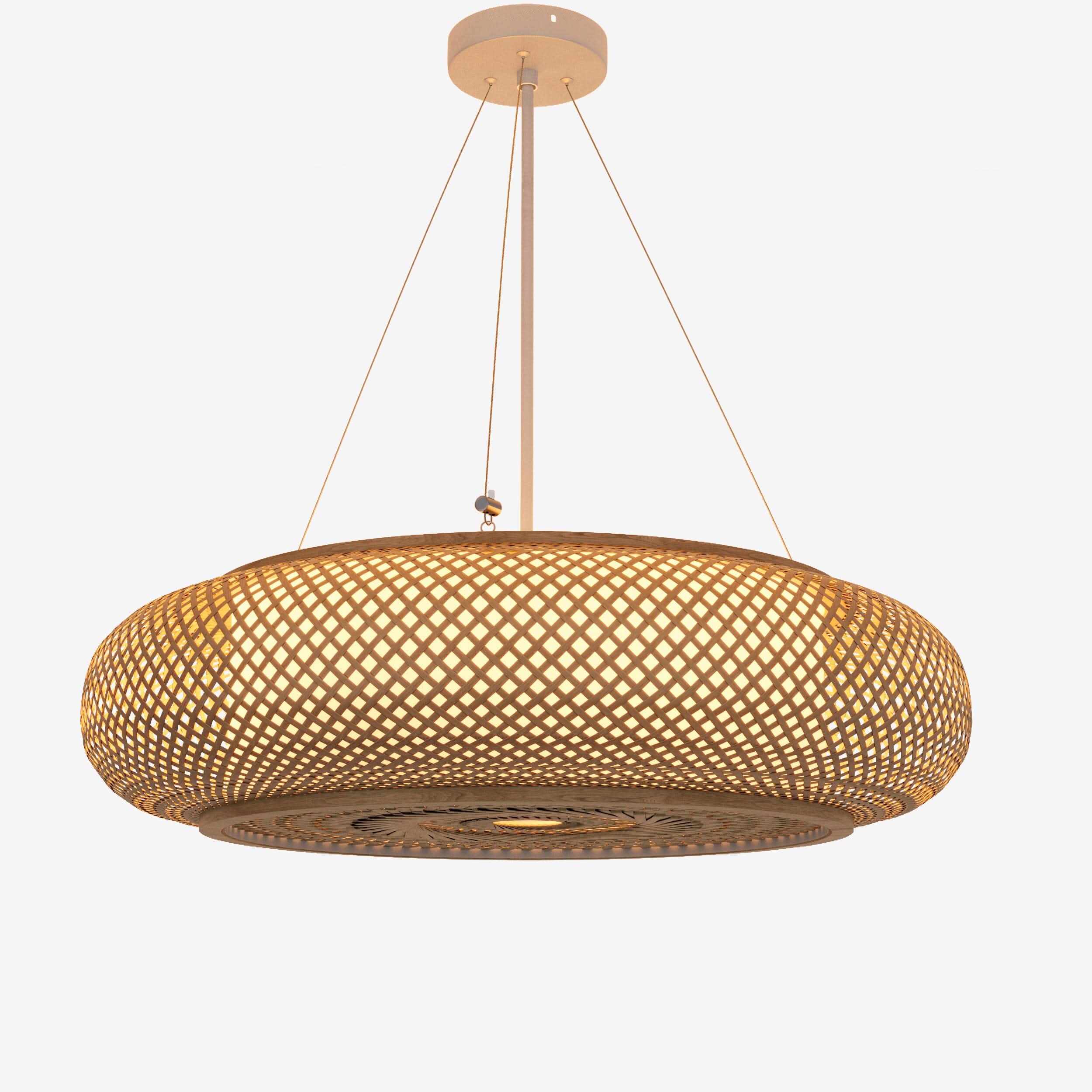 Lightsin Lutta-Handwoven Bamboo Pendant Light for Kitchen Island or Living Room