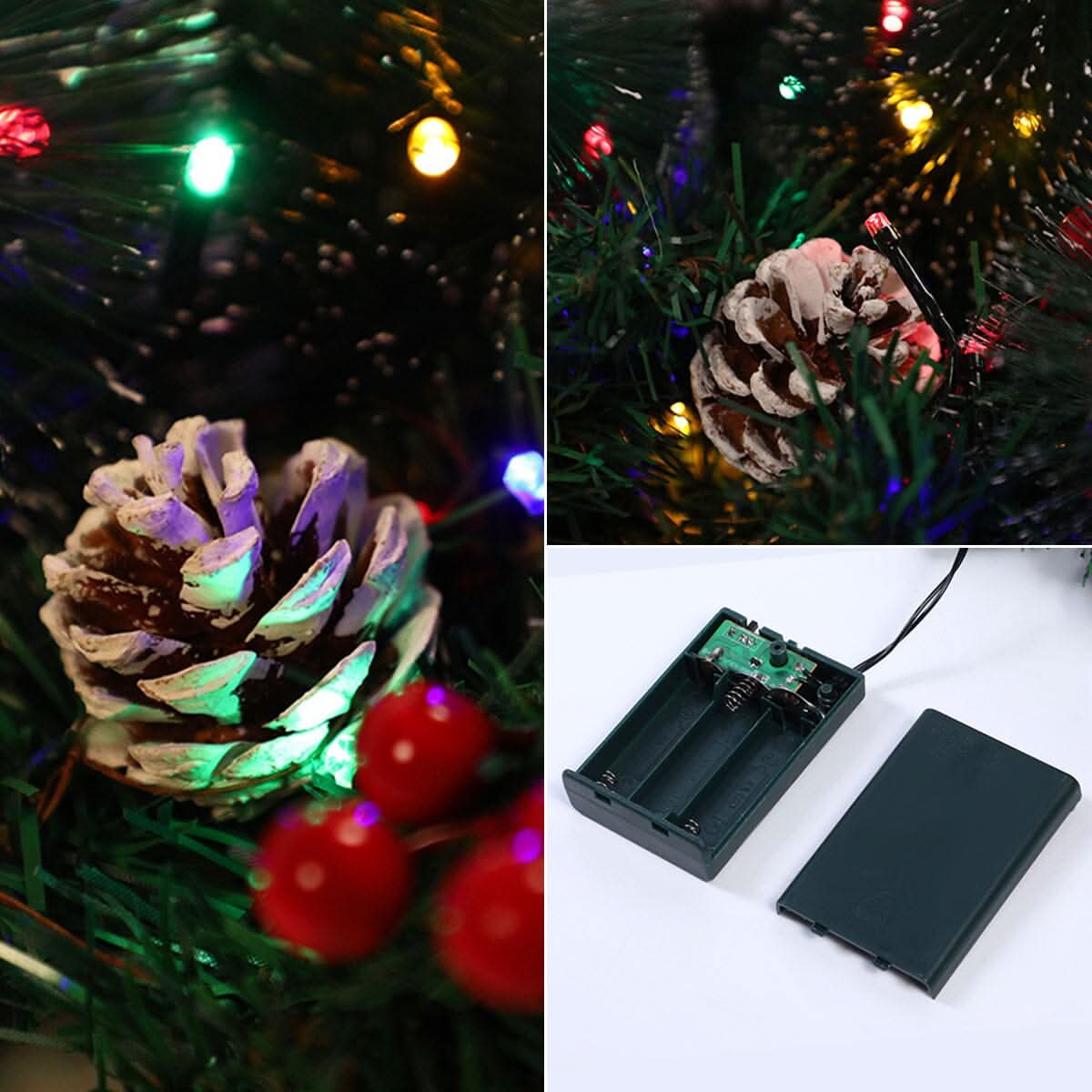 Christmas Wreath Vine 60cm with LED Hanging Tree (With Lights)
