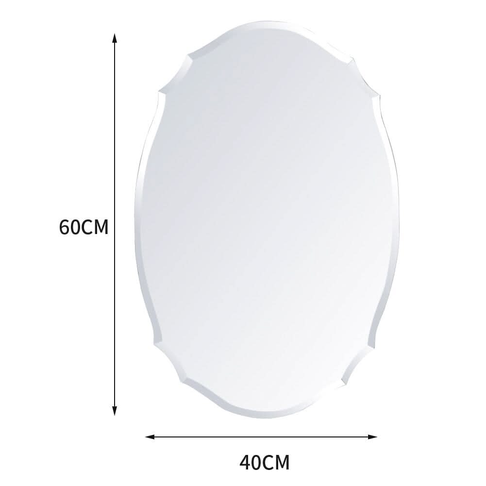 60cm H Ellipse Wall Mounted Mirror with Beveled Edge