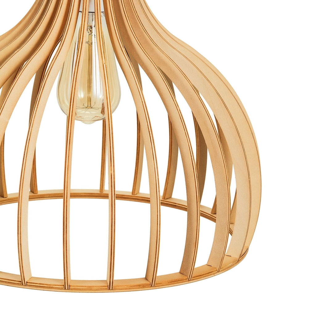 Lightsin Shadome-Nordic Wooden Cage Hanging Pendant Light