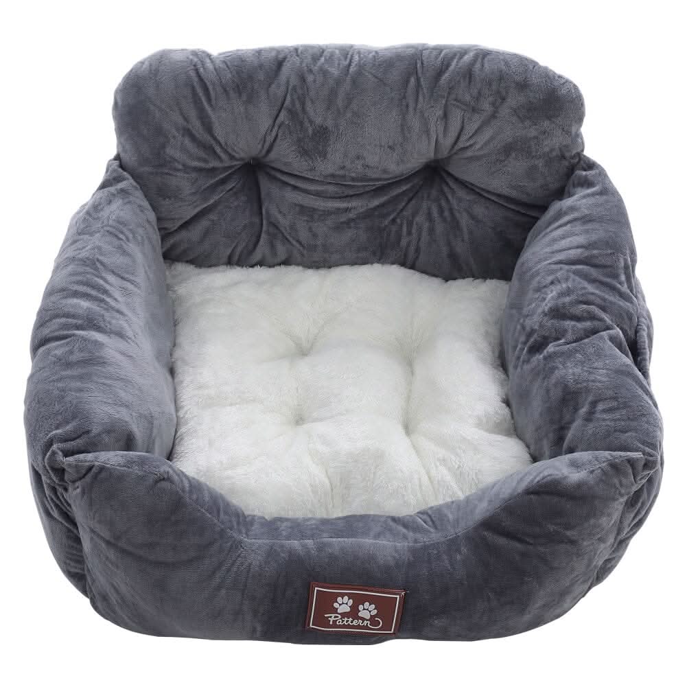 Cozy Dog Car Seat Bed with Storage Pocket and Adjustable Strap