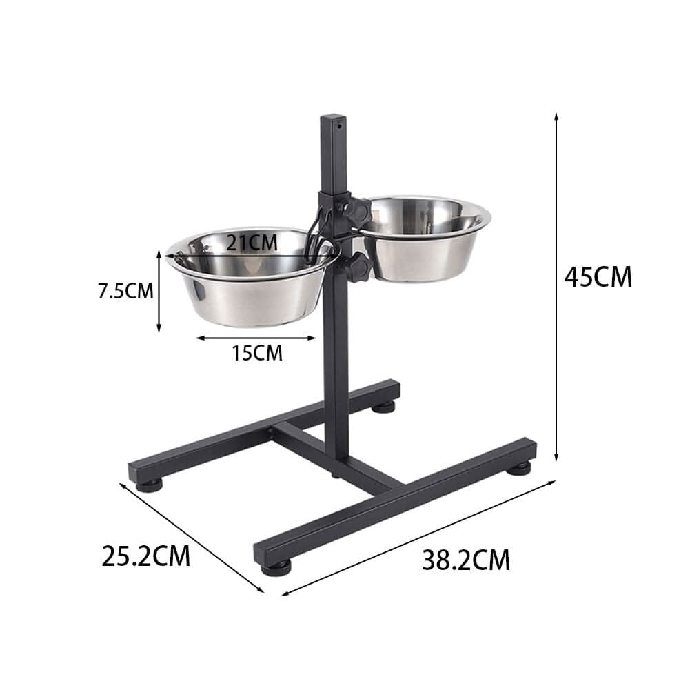 Adjustable Stainless Steel Elevated Dog Feeding Station