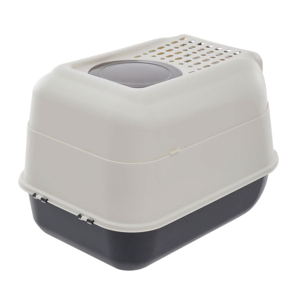 Large Hooded Top Entry Cat Litter Box with Scoop
