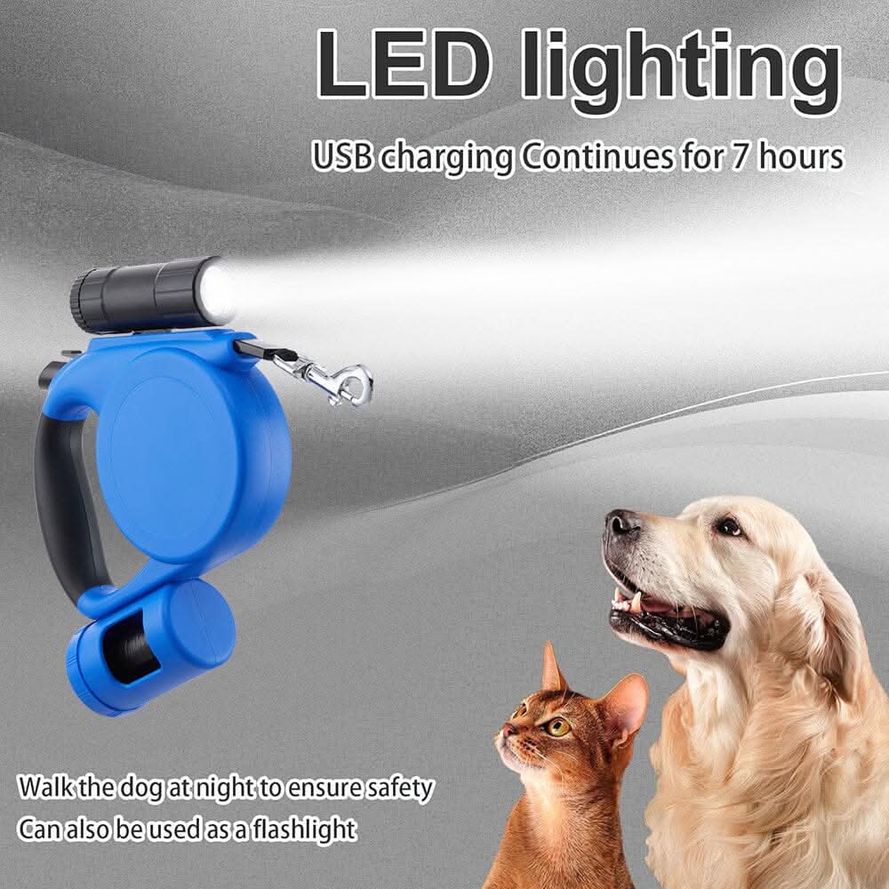 PetVoyage 5M Retractable Leash with LED and Waste Dispenser