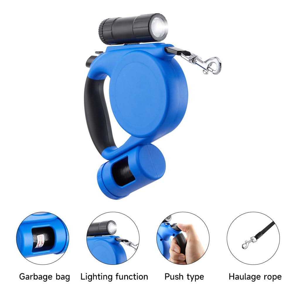 PetVoyage 5M Retractable Leash with LED and Waste Dispenser