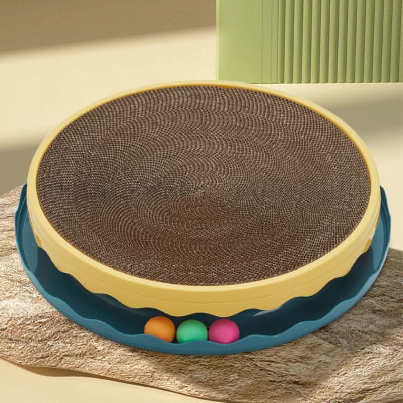 Circular Cat Scratching Board with Ball Toy