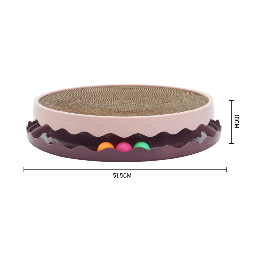 Circular Cat Scratching Board with Ball Toy