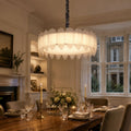 Lightsin Feather Inspired Luxury Glass Chandelier Modern Ceiling Light UK