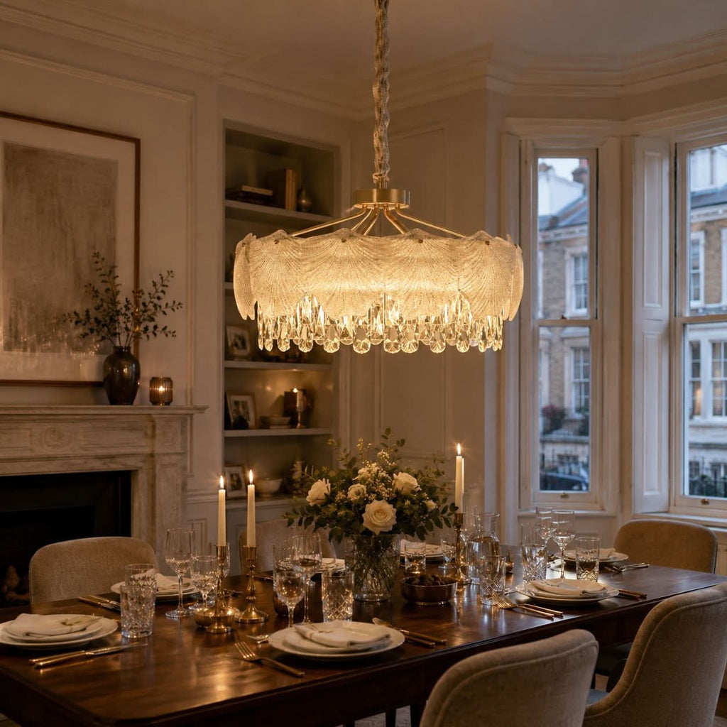 Lightsin Opulent Gold Chandelier Ceiling Light with Crystal Accents