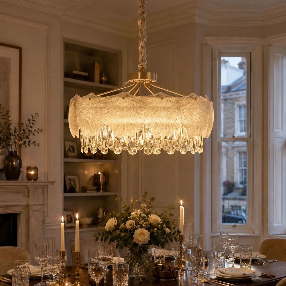 Lightsin Opulent Gold Chandelier Ceiling Light with Crystal Accents
