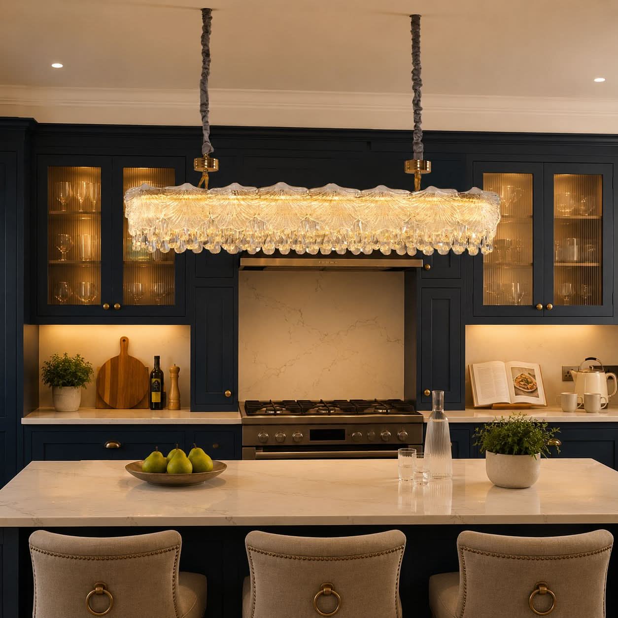 Lightsin Opulent Gold Chandelier Ceiling Light with Crystal Accents