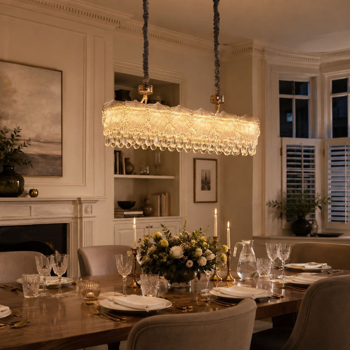 Lightsin Opulent Gold Chandelier Ceiling Light with Crystal Accents