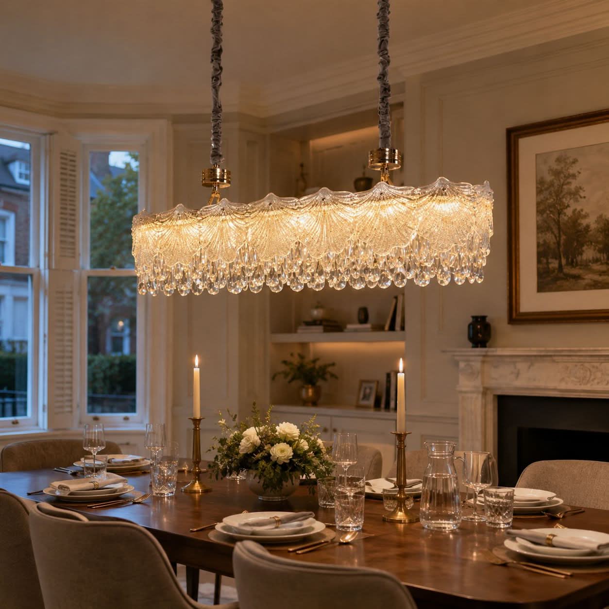Lightsin Opulent Gold Chandelier Ceiling Light with Crystal Accents