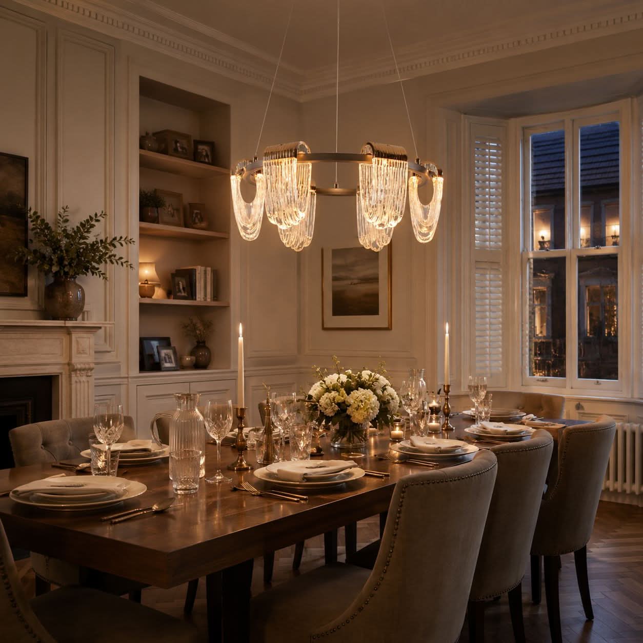 Lightsin Modern LED Pendant Ceiling Light with Cascading Gold Acrylic Curves