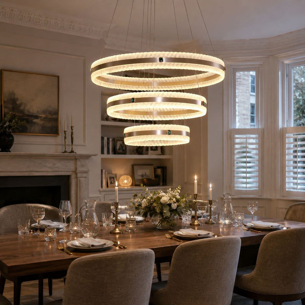Lightsin Elegant Gold Interwoven Ring Pendant Light