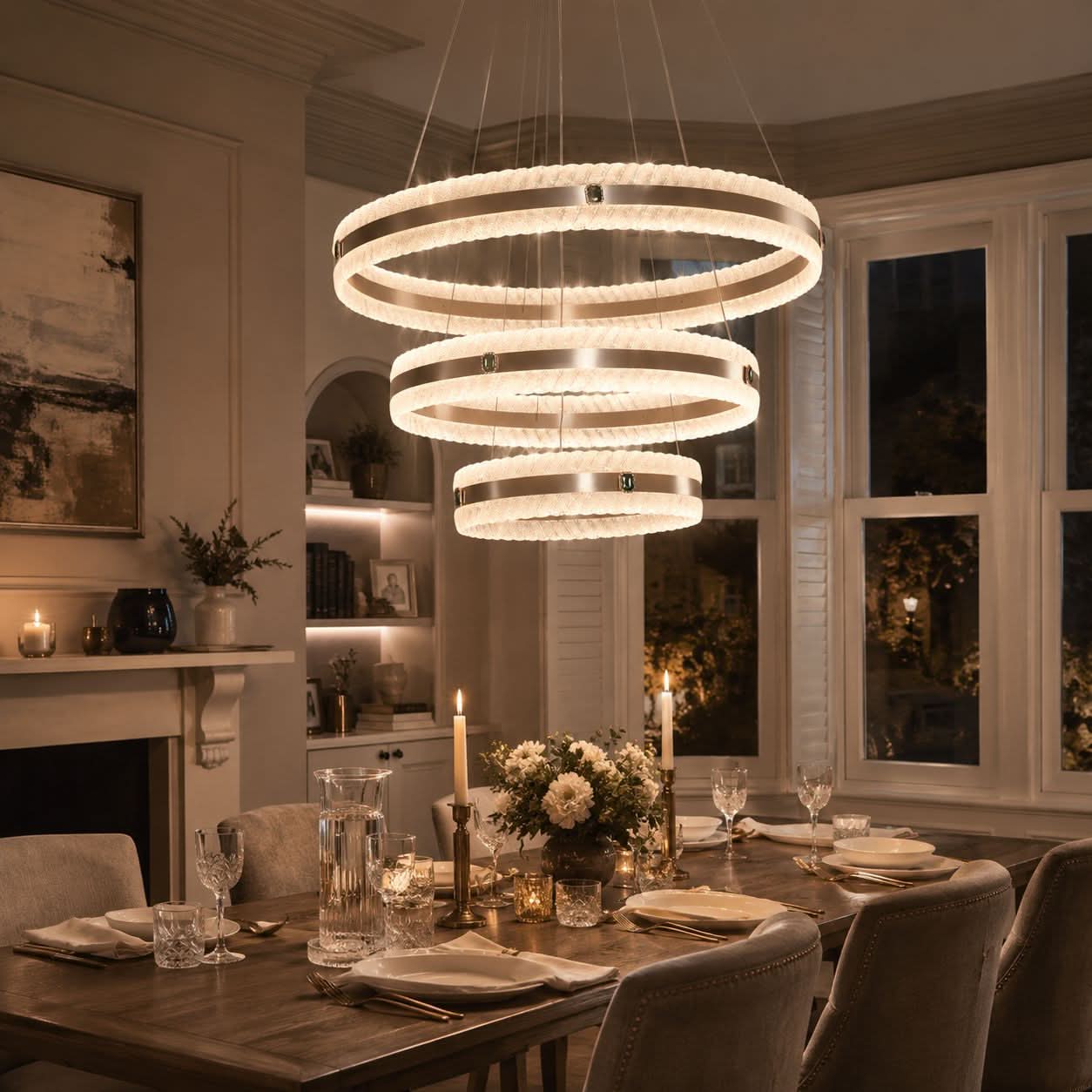 Lightsin Elegant Gold Interwoven Ring Pendant Light