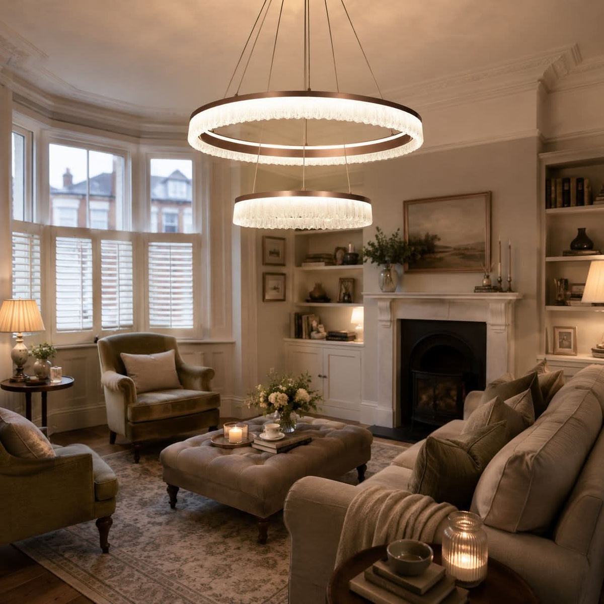 Lightsin Red Aluminum Stepless Dimming Circular Pendant Light for Modern Interiors
