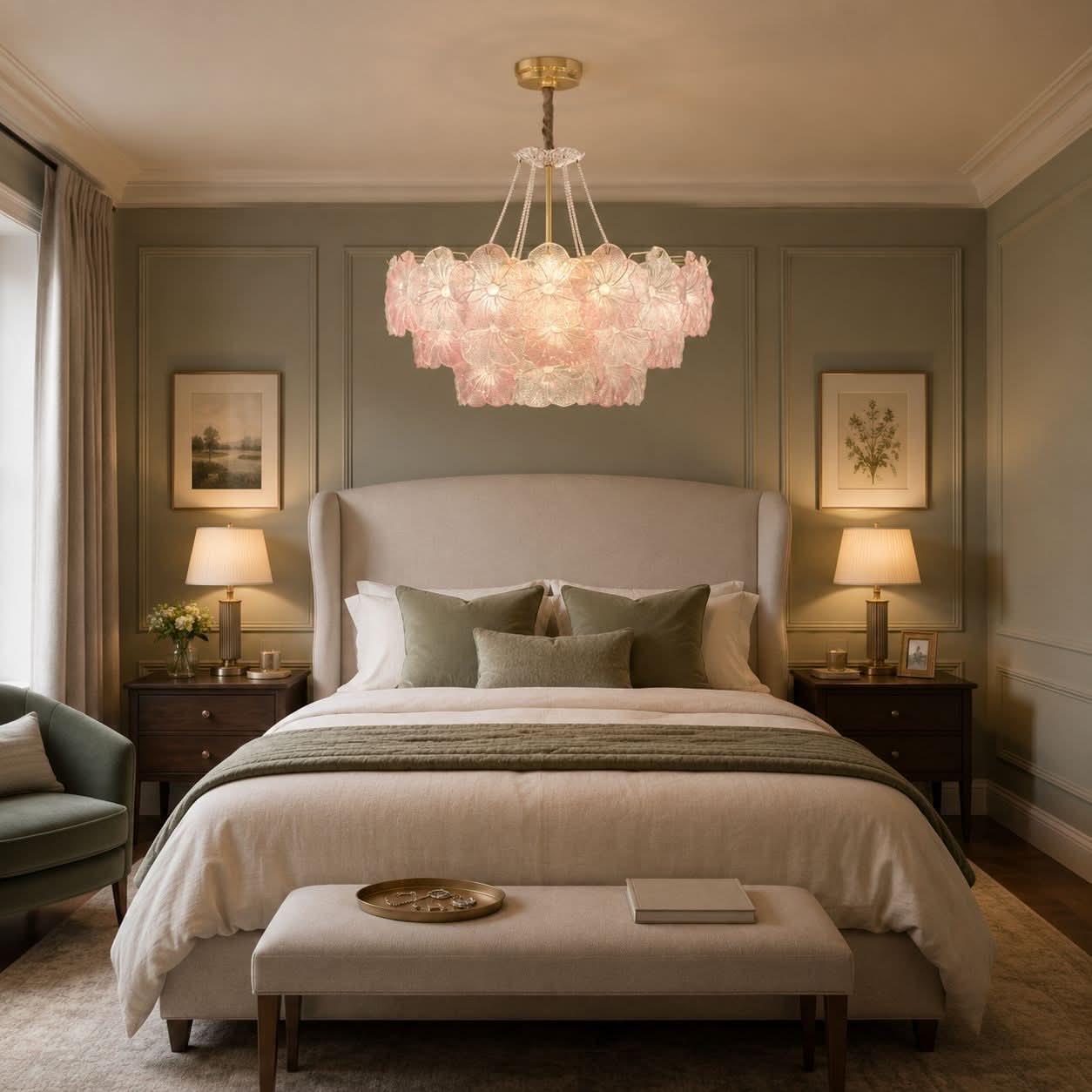 Lightsin Elegant Glass Chandelier with Adjustable Hanging Length