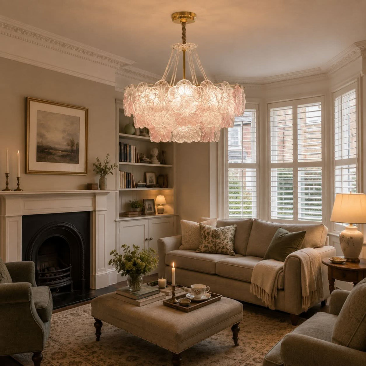 Lightsin Elegant Glass Chandelier with Adjustable Hanging Length