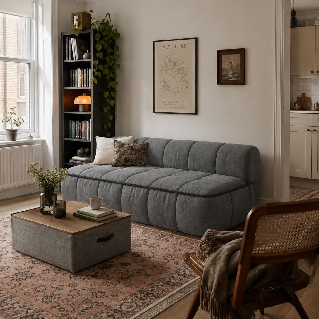 Convertible Sofa Bed with Sleeping Bag Style and Removable Cover