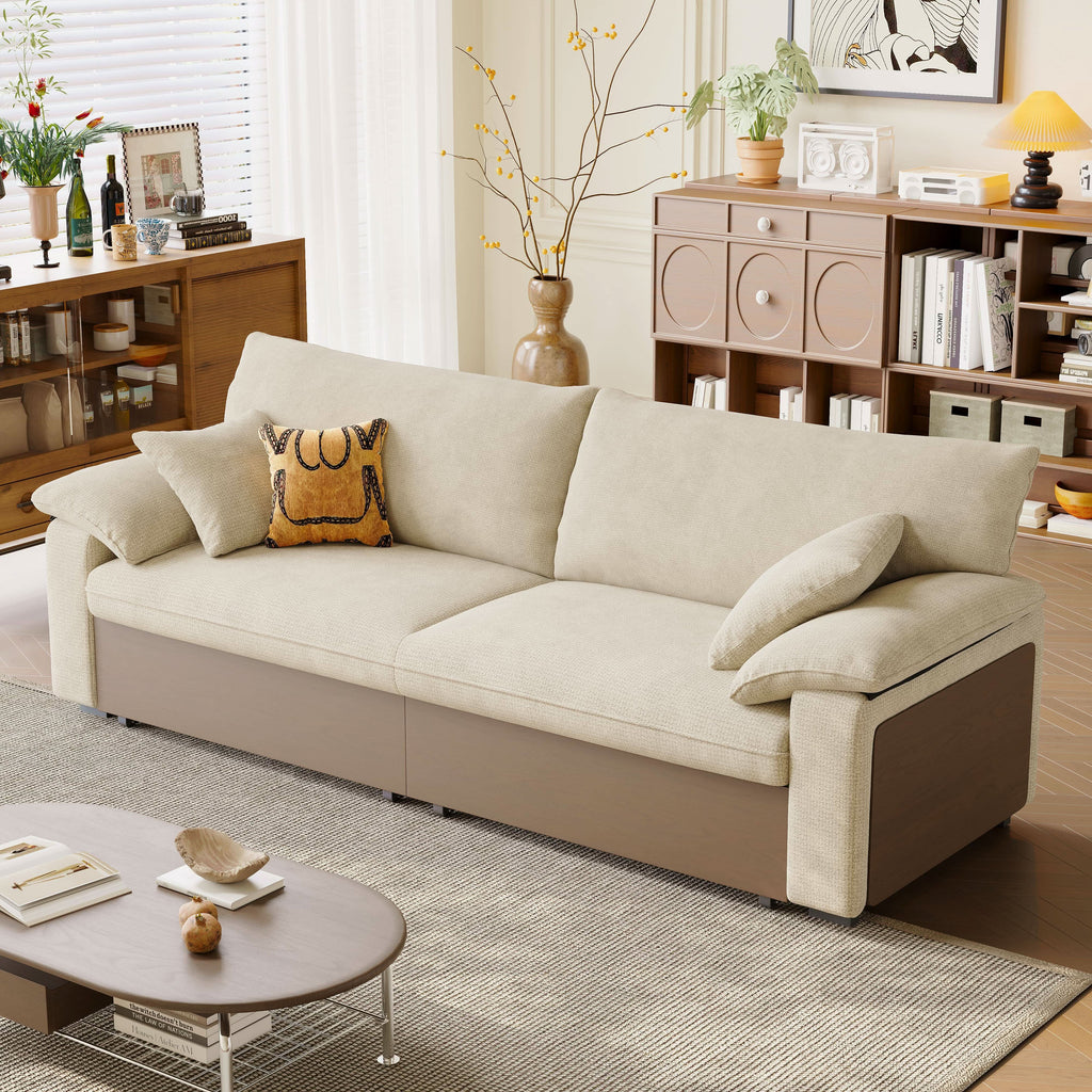 Cottonfy Luxurious Solid Wood Versatile 2-Seater Pull Out Sofa Bed