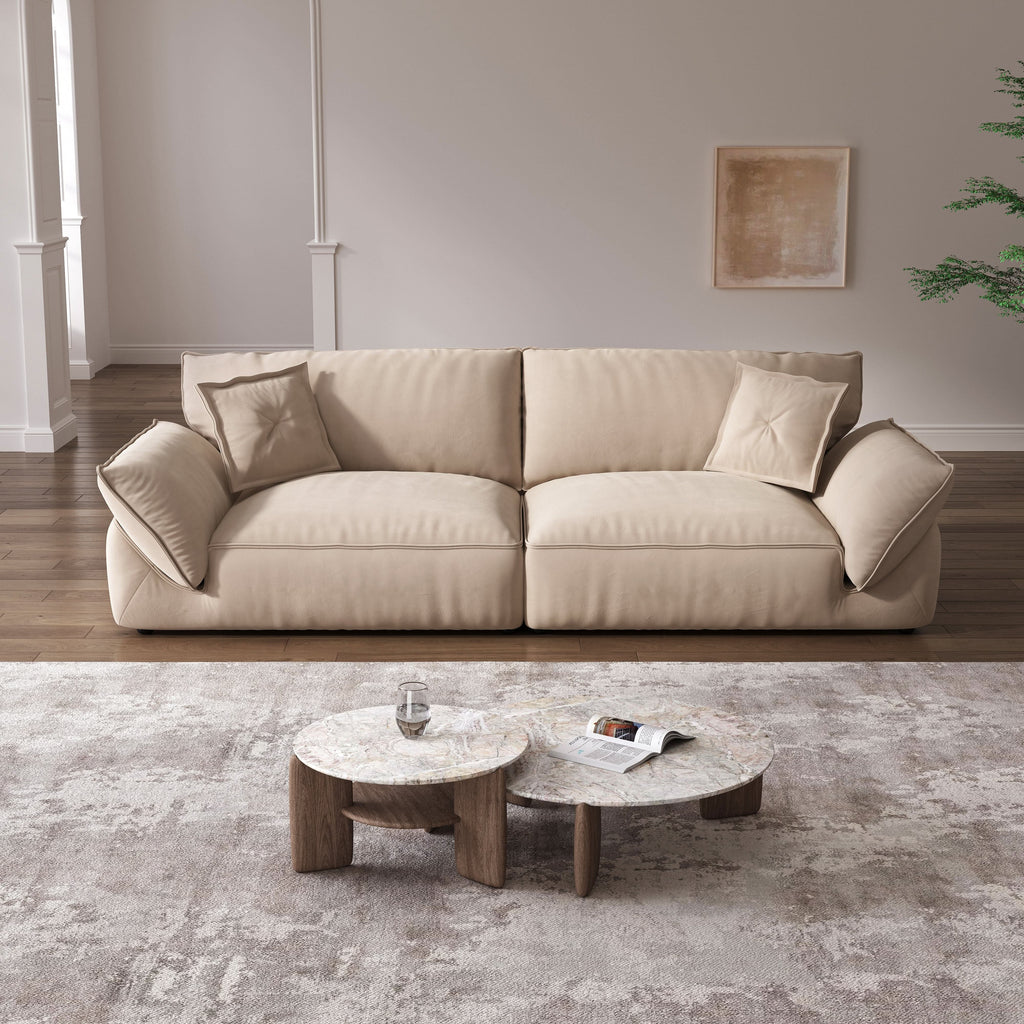 Cottonfy Cat-Scratch Resistant Fabric Elephant Ears Style Corner Sofa