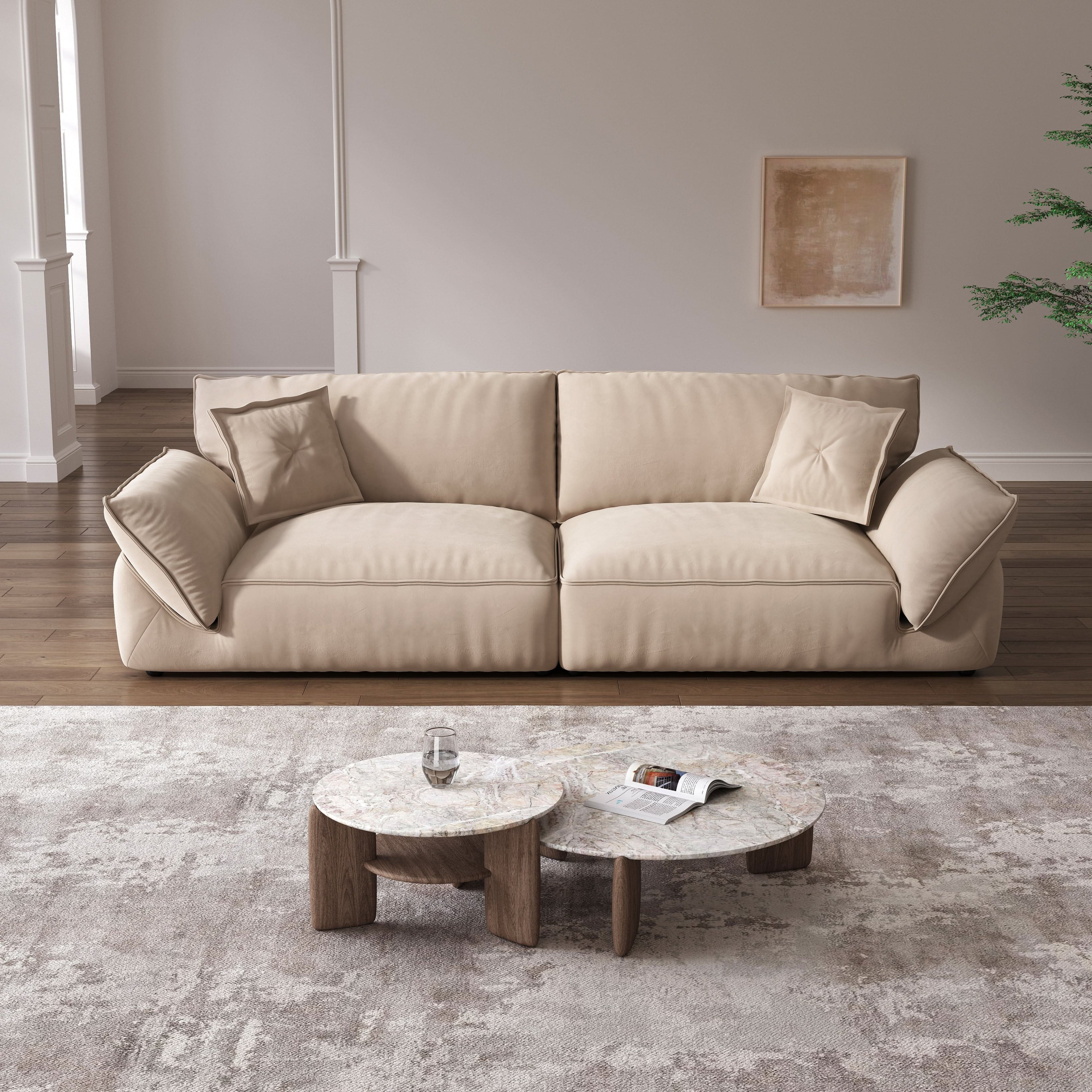 Cottonfy Cat-Scratch Resistant Fabric Elephant Ears Style Corner Sofa