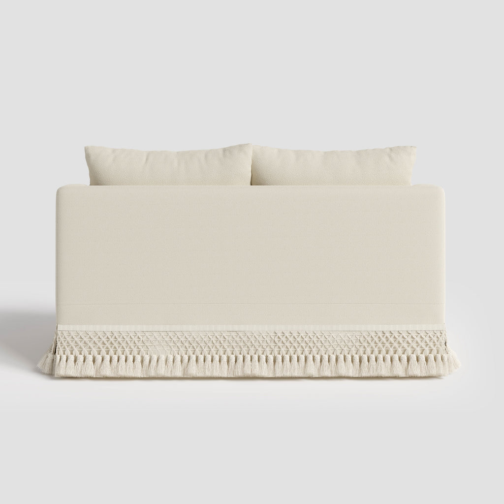 Cottonfy Cotton-Linen Washable Fringe 2 Seater Sofa