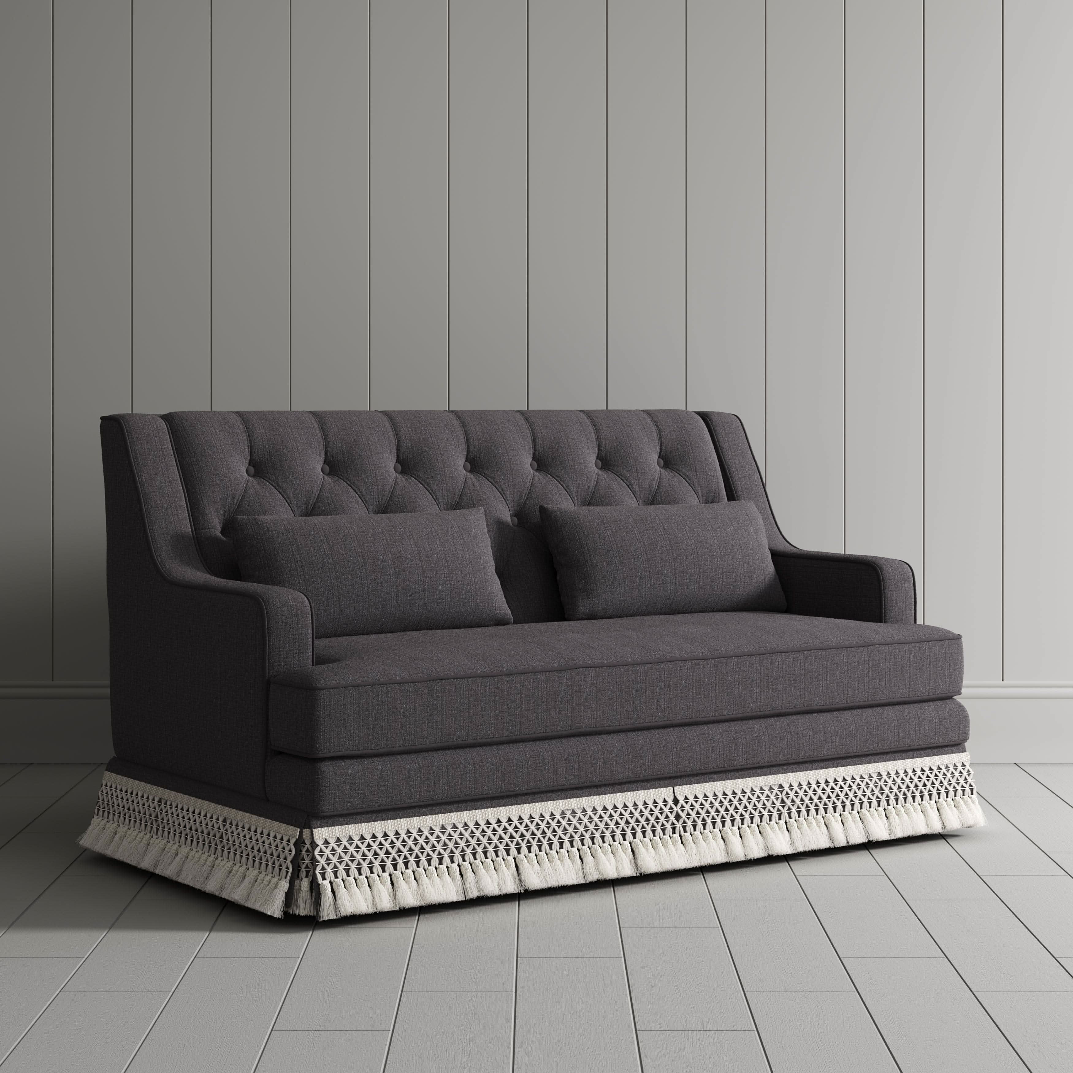 Cottonfy Fringe Skirt Sofa Velvet Linen Comfort Relaxed Living