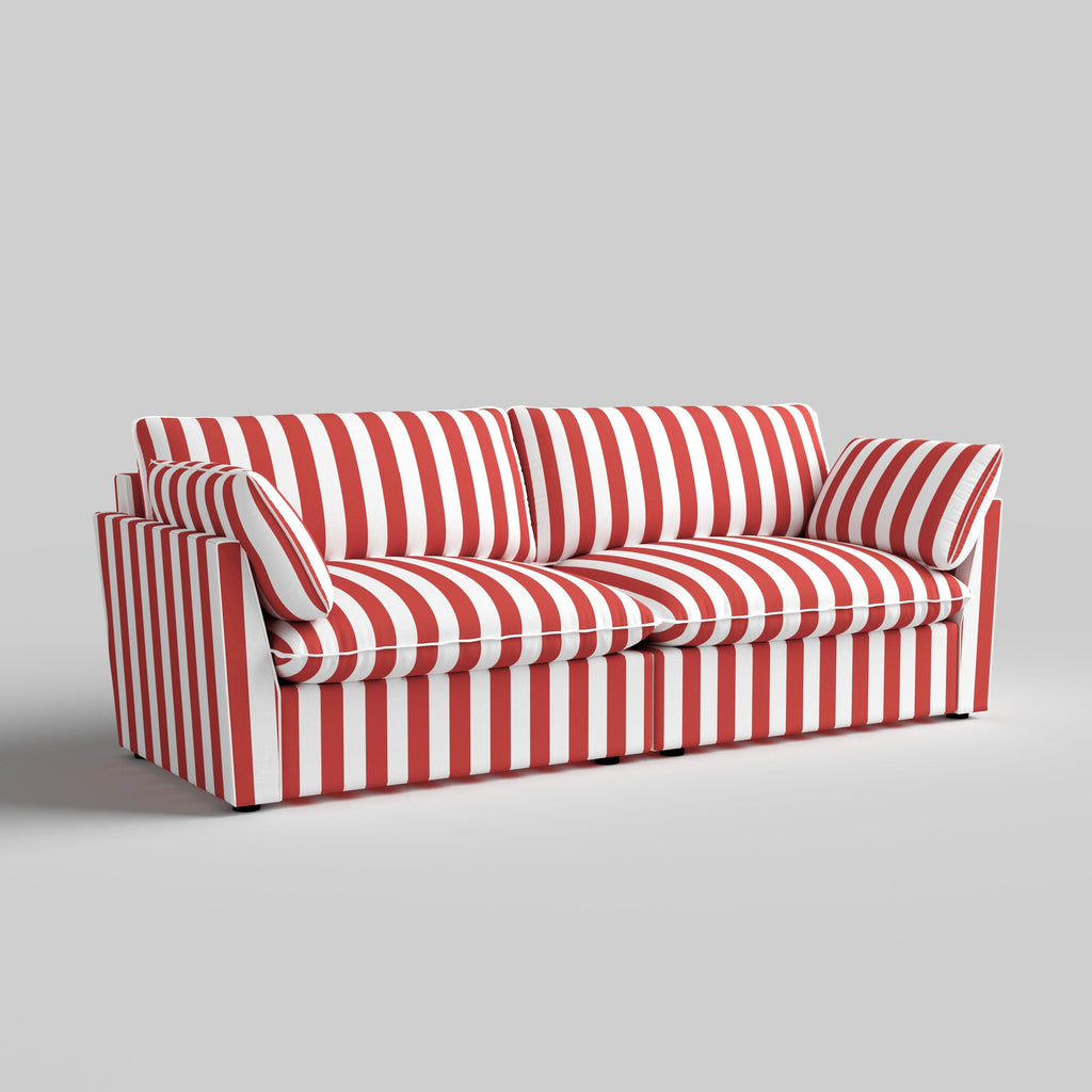 Cottonfy Retro Striped Fabric Handmade Sofa